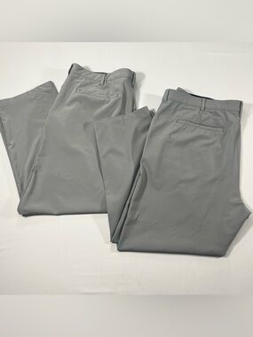 IZOD Golf Gray Performance Pants Mens 42x30 Stretch Lot of 2